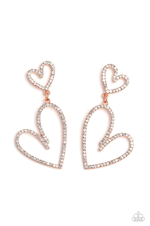 Doting Duo - Copper Post Earring