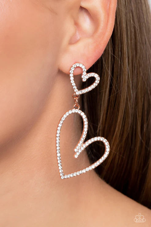 Doting Duo - Copper Post Earring