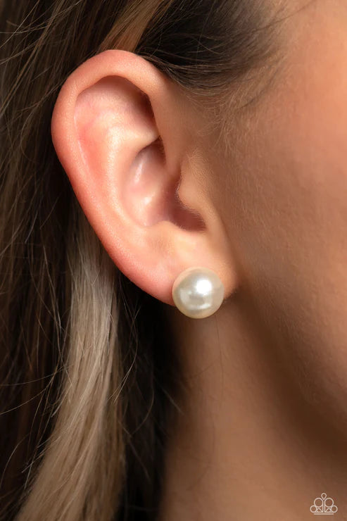 Debutante Details - White Post Earring