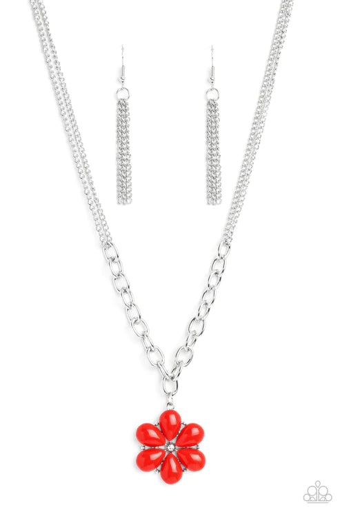 Dazzling Dahlia - Red Necklace