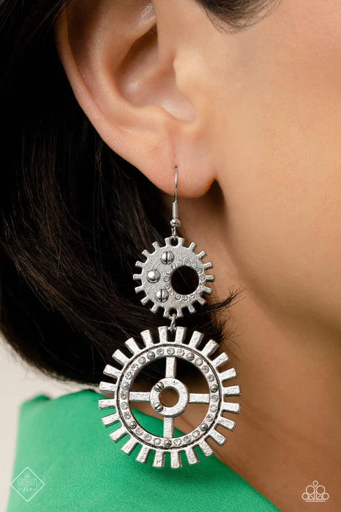 I Have a STEAMPUNK - White Earring