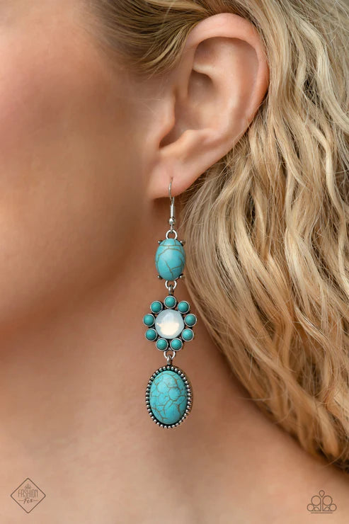 Carefree Cowboy - Blue Earring