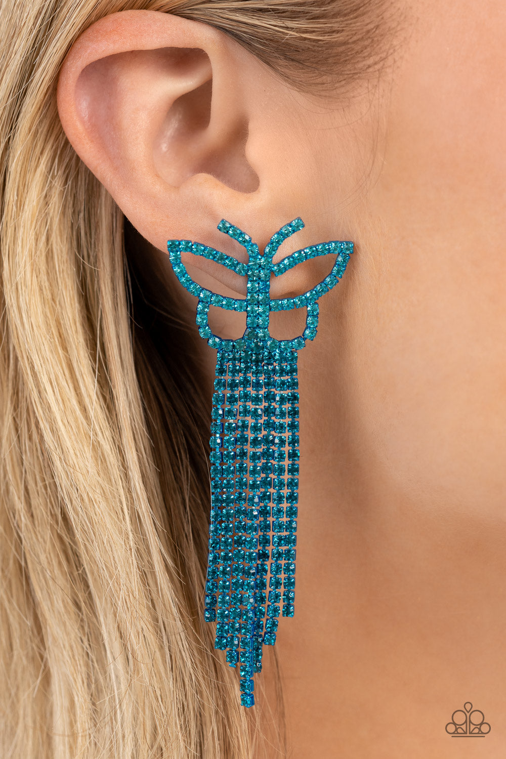 Billowing Butterflies - Blue Post Earring