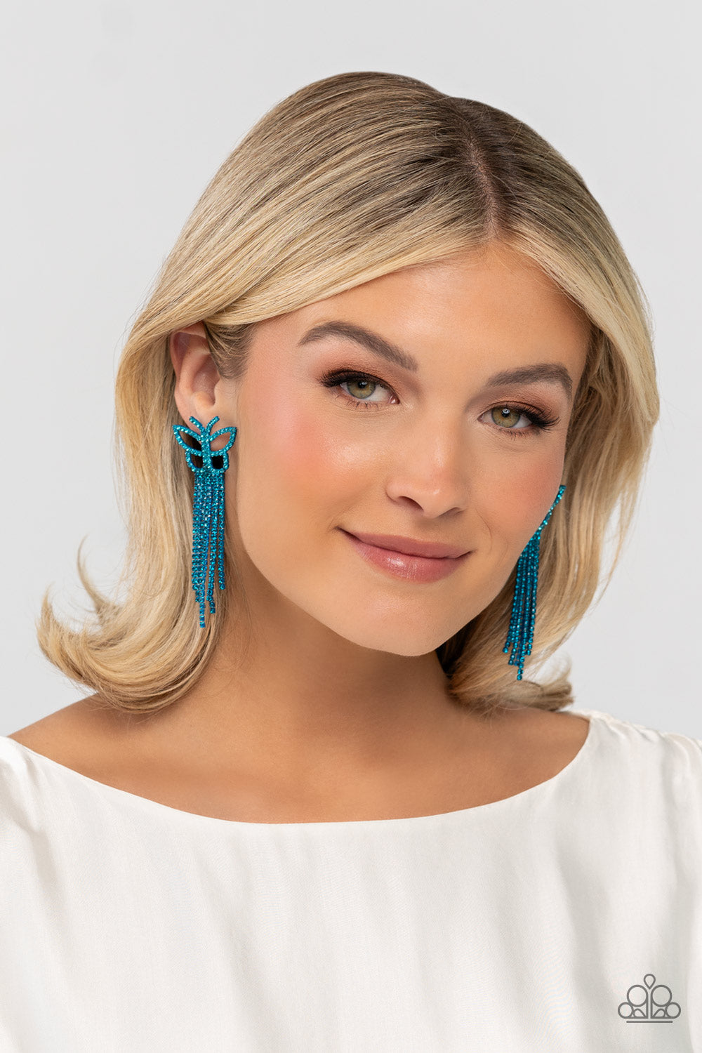 Billowing Butterflies - Blue Post Earring