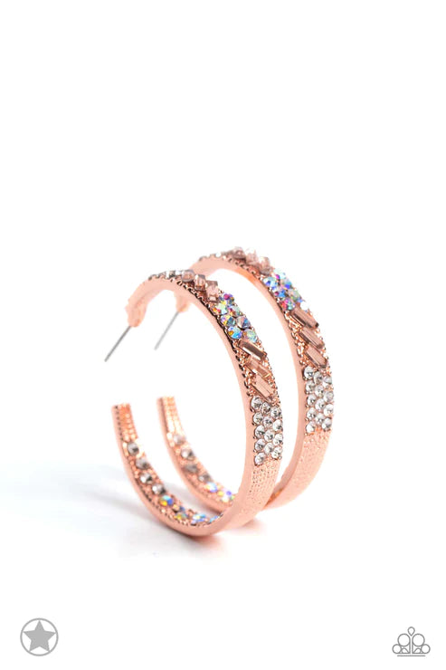 Glitzy by Association - Copper Blockbuster Hoop Earring