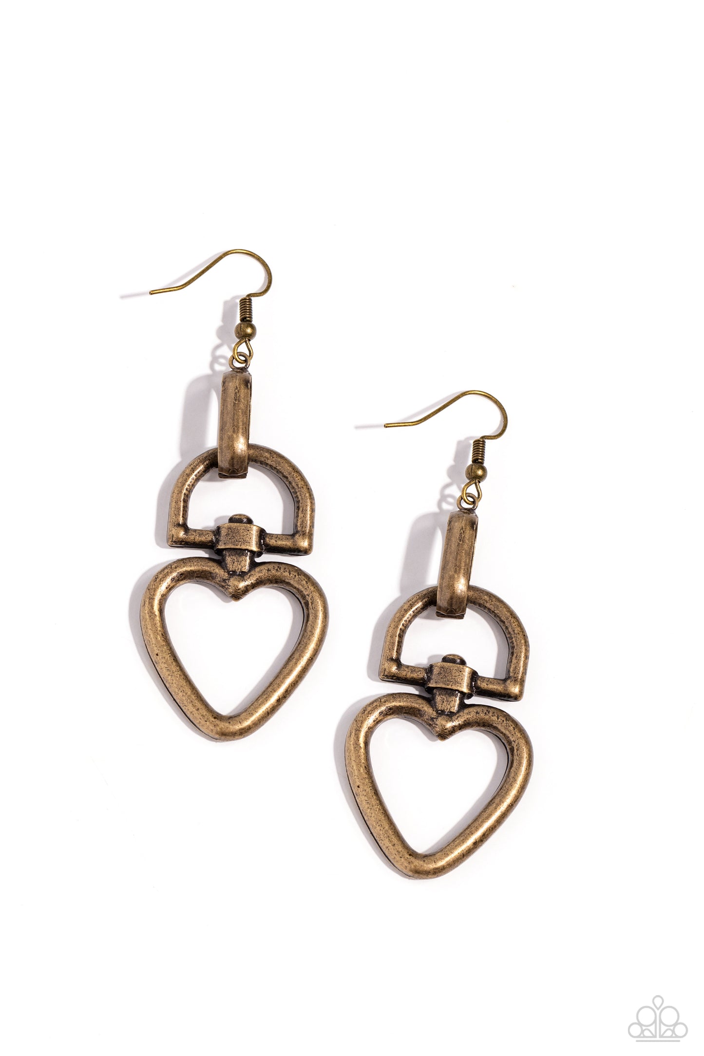 Padlock Your Heart - Brass Earring