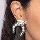 Harmonious Horseshoe - White Clip-On Earring