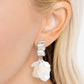 Stacked Sprigs - White Clip-On Earring