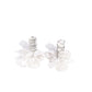 Stacked Sprigs - White Clip-On Earring