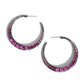 Embedded Edge - Pink Hoop Earring