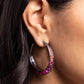 Embedded Edge - Pink Hoop Earring