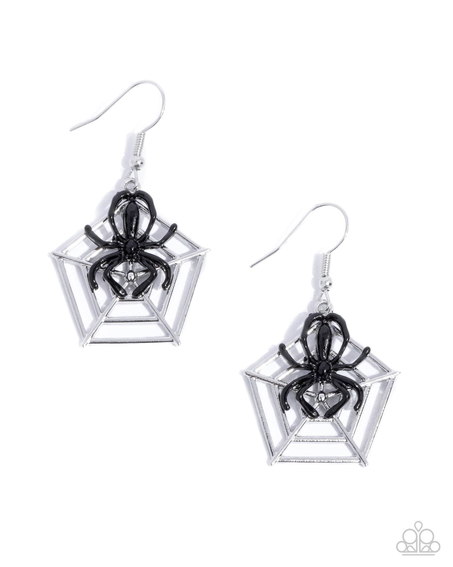 Spiderweb Statement - Black Earring