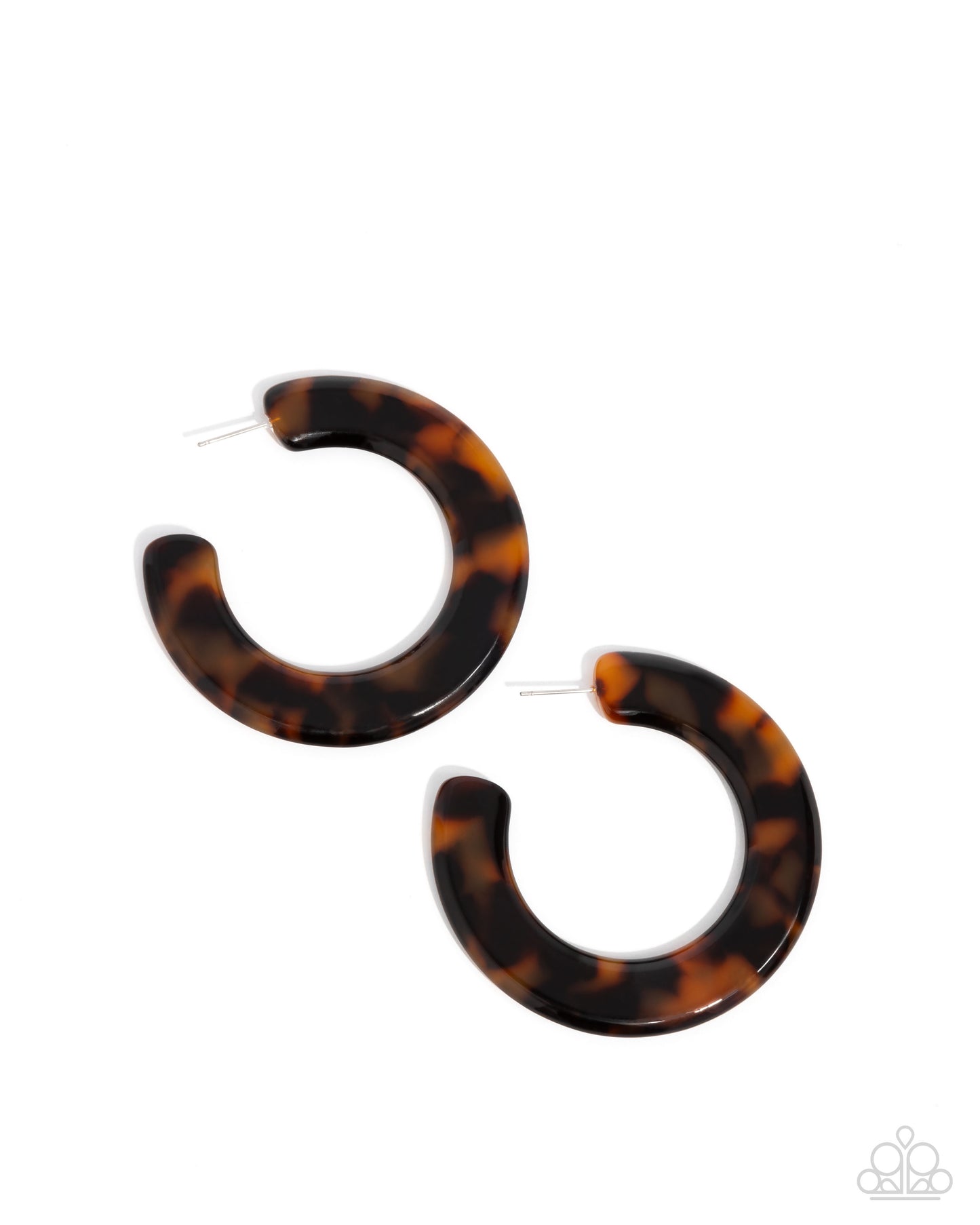 Spotted Scoop - Brown Hoop Earring