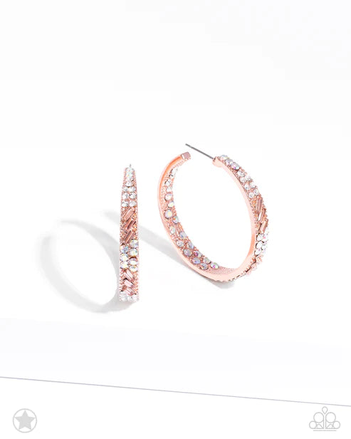 Glitzy by Association - Copper Blockbuster Hoop Earring