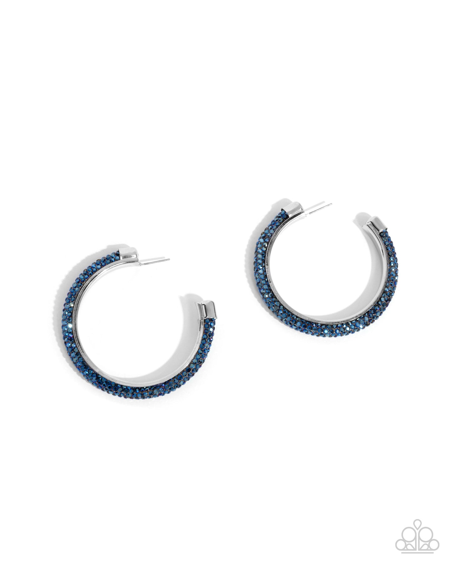 Chiseled Crescendo - Blue Hoop Earring