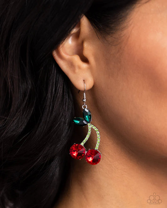 Cherry Cameo - Red Earring