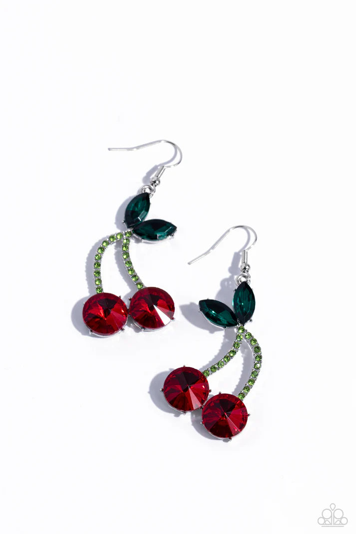 Cherry Cameo - Red Earring