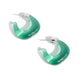 Clear Charm - Green Hoop Earring