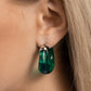 Clear Charm - Green Hoop Earring