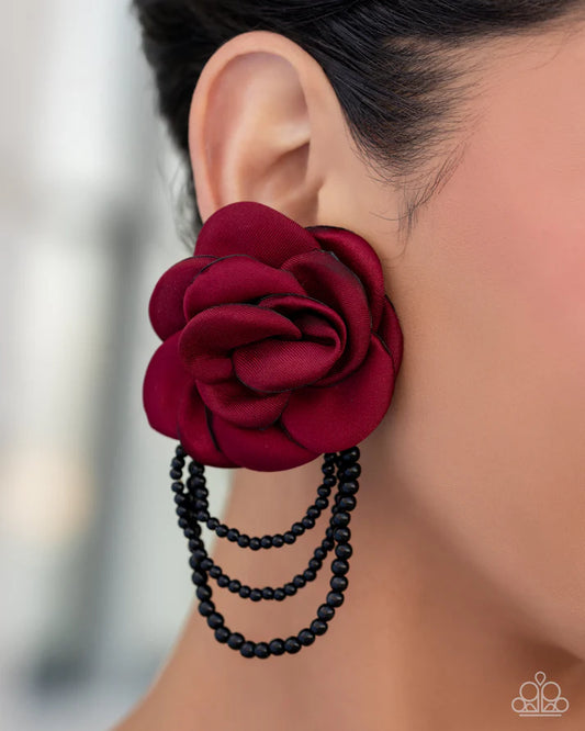 Dramatic Dame - Red Post Earring