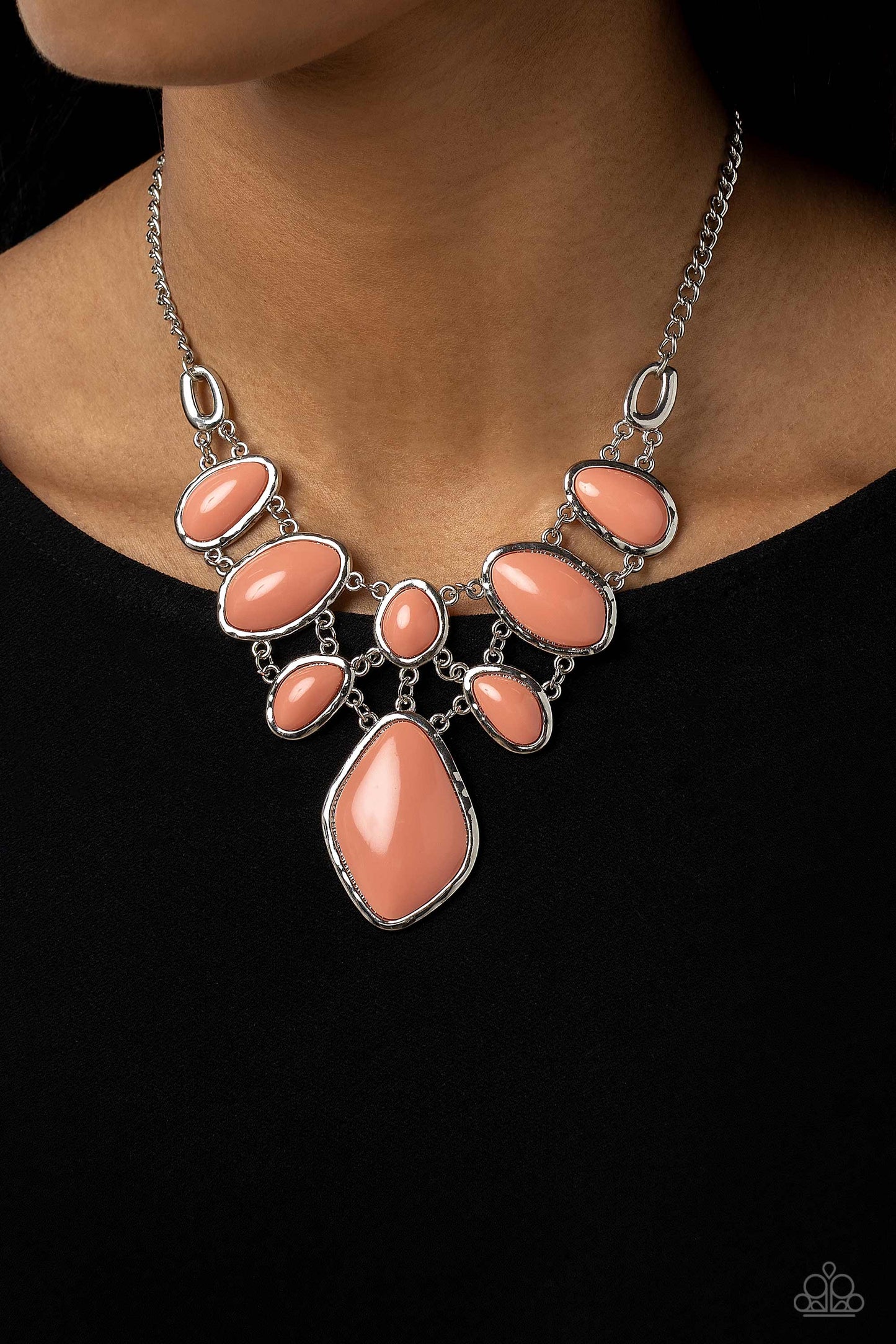 Dreamily Decked Out - Orange Necklace