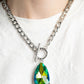 Edgy Exaggeration - Green Necklace