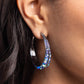 Embedded Edge - Blue Hoop Earring