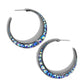 Embedded Edge - Blue Hoop Earring