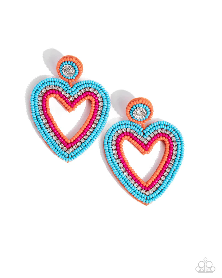 Headfirst Heart - Orange Post Earring