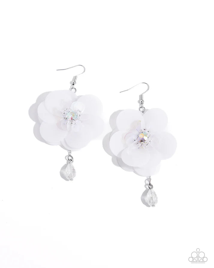 Oversized Opulence - White Earring