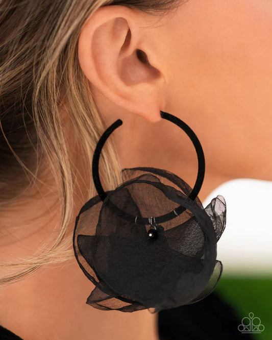 Passionate Promenade - Black Hoop Earring