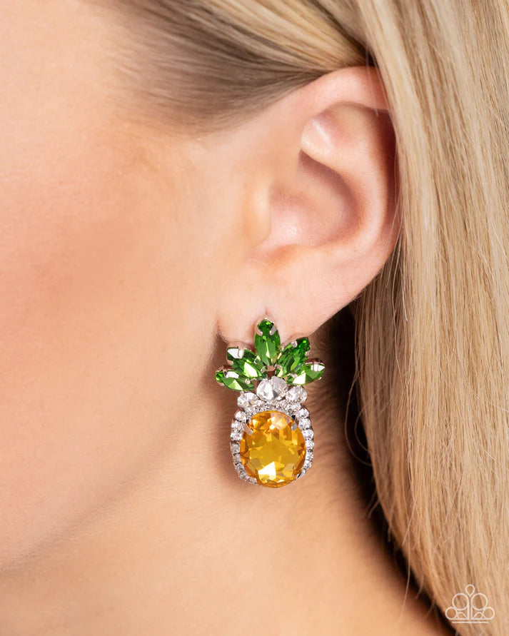 Prismatic Pineapple - Yellow Post Earring