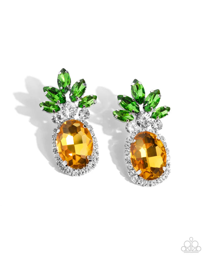 Prismatic Pineapple - Yellow Post Earring