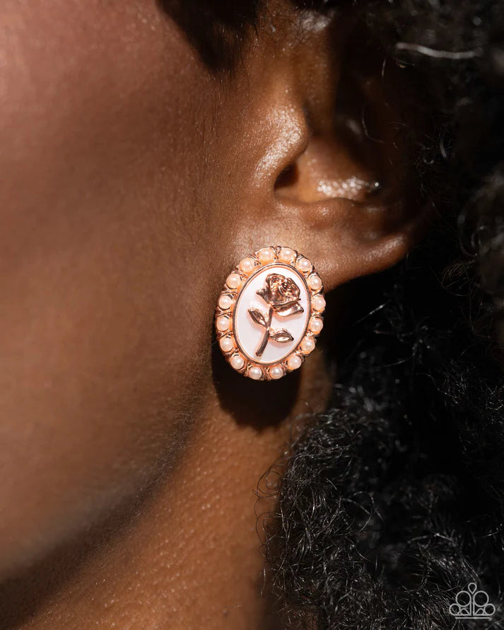 Rosy Relic - Copper Post Earring