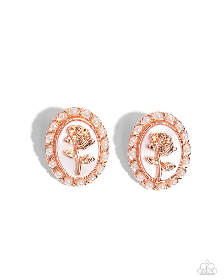 Rosy Relic - Copper Post Earring