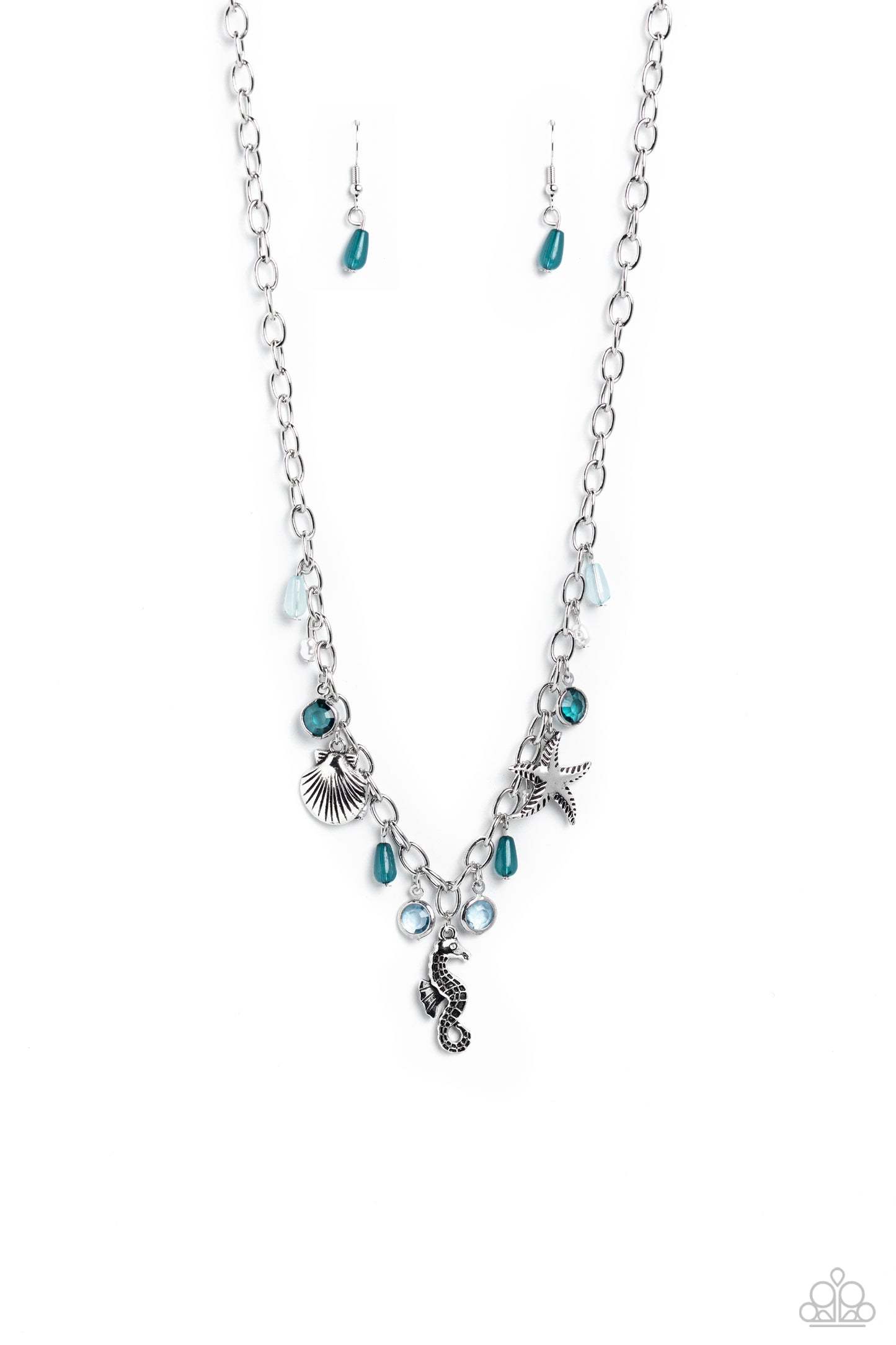 Seahorse Serenade & Seahorse Season - Blue Bracelet & Necklace Set