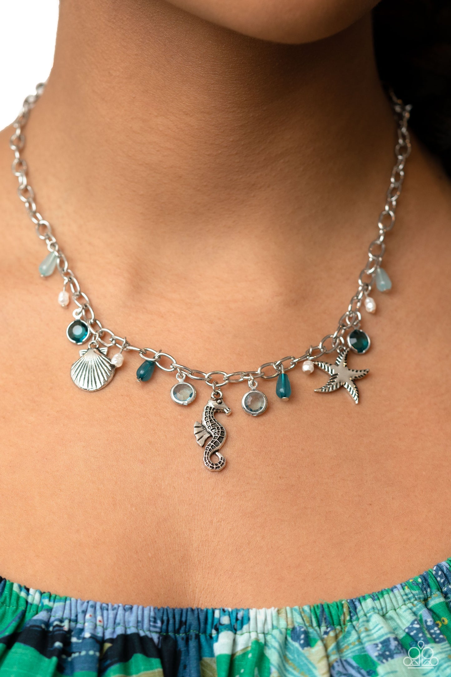 Seahorse Serenade & Seahorse Season - Blue Bracelet & Necklace Set