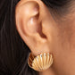 Seashell Surprise - Gold Hoops-Hinge