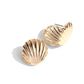 Seashell Surprise - Gold Hoops-Hinge