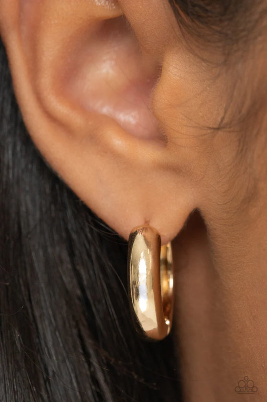 Simply Sinuous - Gold Hoops-Hinge