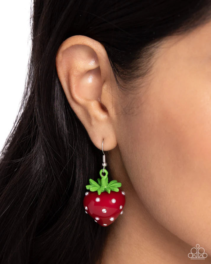 Strawberry Sentiment - Red Earring