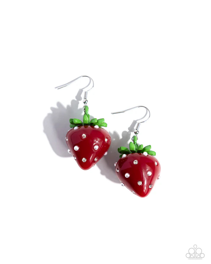 Strawberry Sentiment - Red Earring