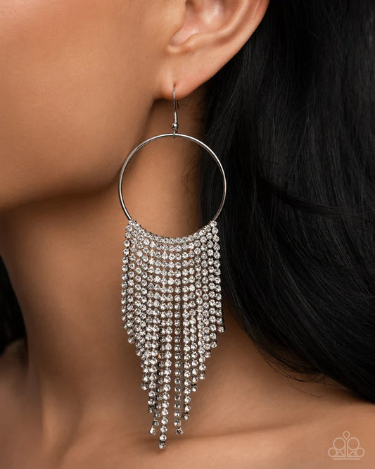 Streamline Shimmer - White Earring