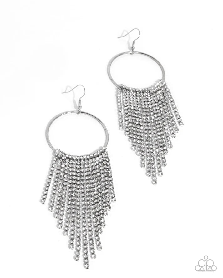 Streamline Shimmer - White Earring