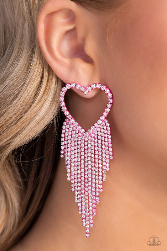 Sumptuous Sweethearts - Pink Post Earring