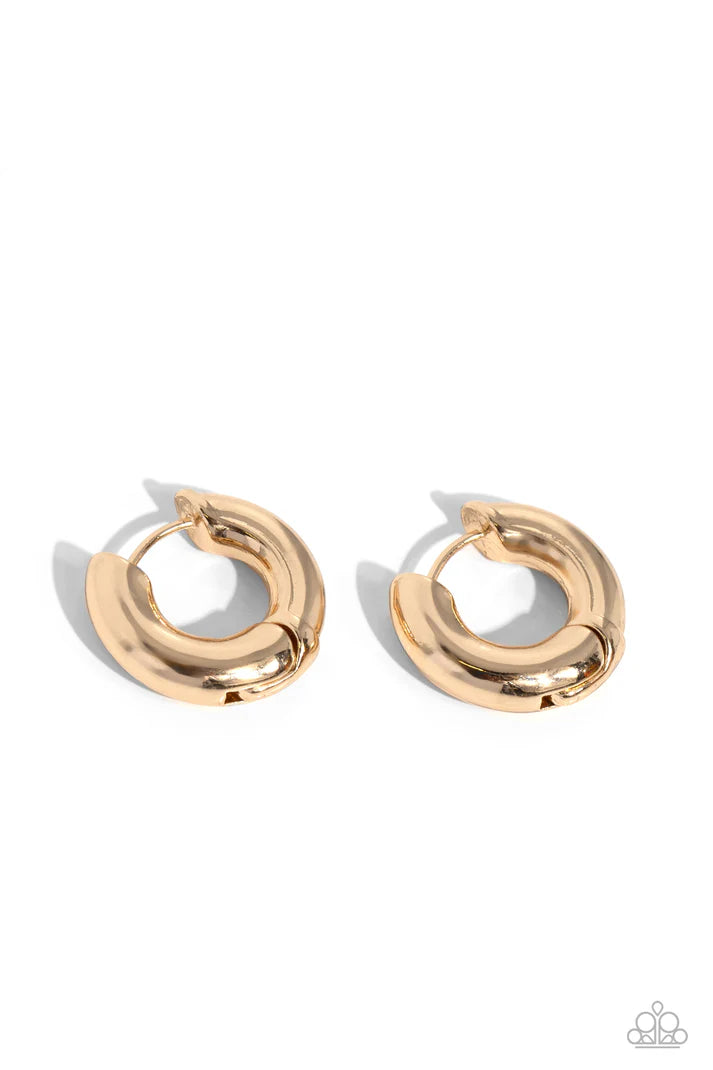 Textured Theme - Gold Hoops-Hinge