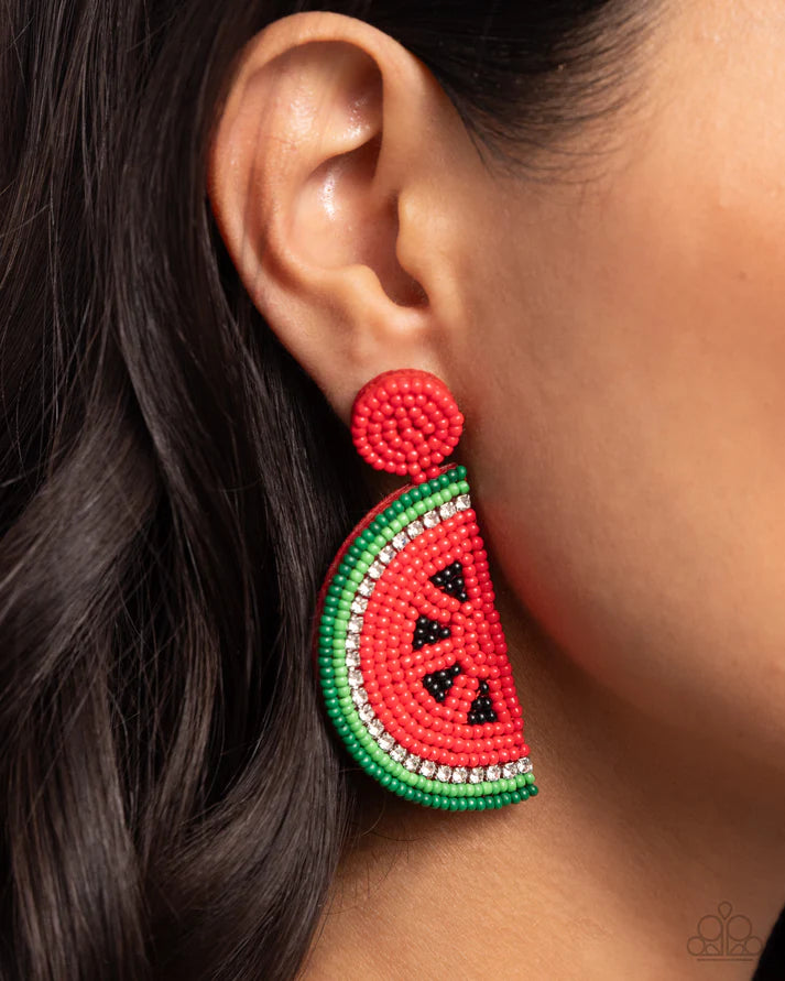 Watermelon Welcome - Red Post Earring