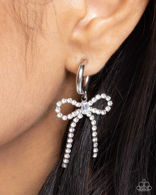 Whispering Whimsy - White Hoop Earring