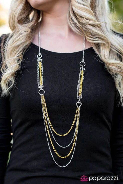 A Good Man Is HEART To Find - Yellow Necklace