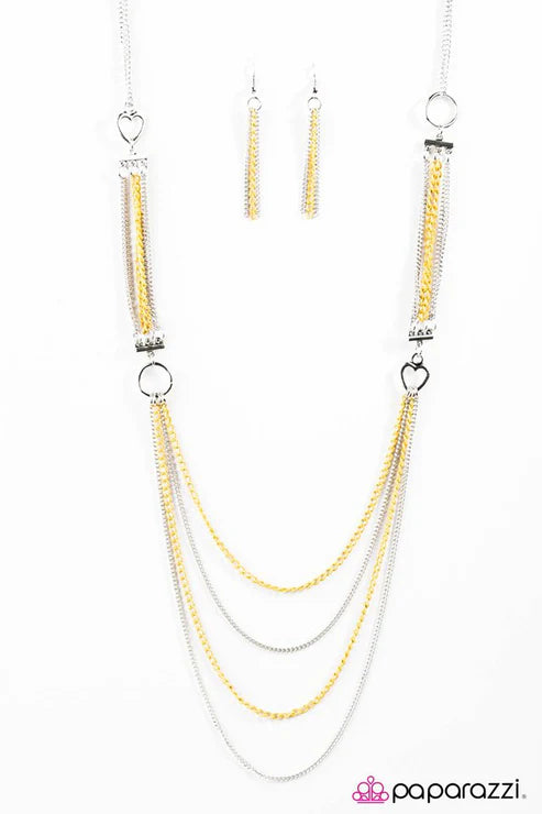 A Good Man Is HEART To Find - Yellow Necklace